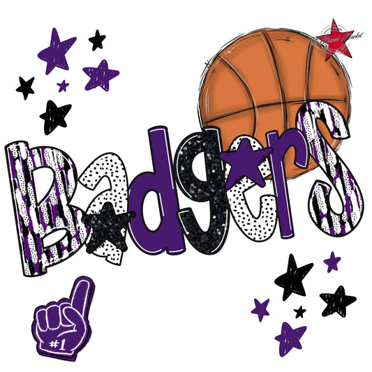 Badgers Basketball Scrape-Purple