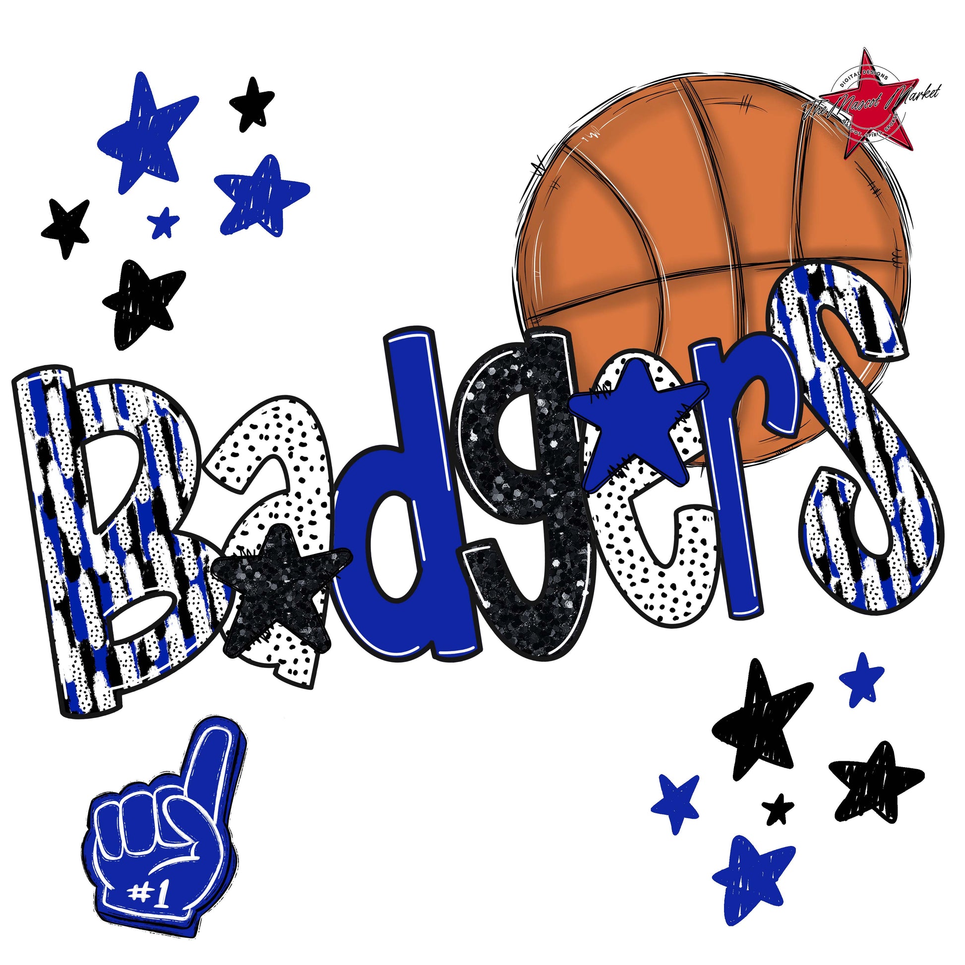 Badgers Basketball Scrape-Royal Blue