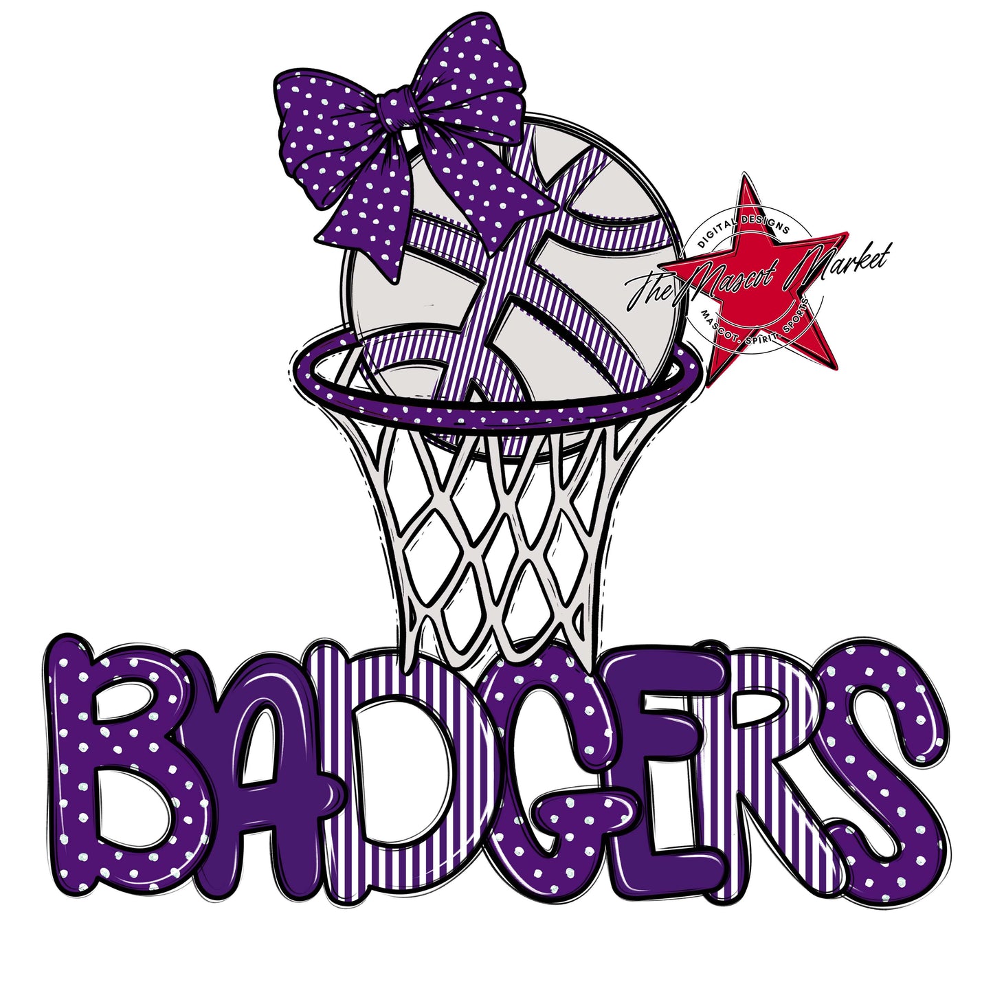 Badgers Basketball Spirit Design-Purple