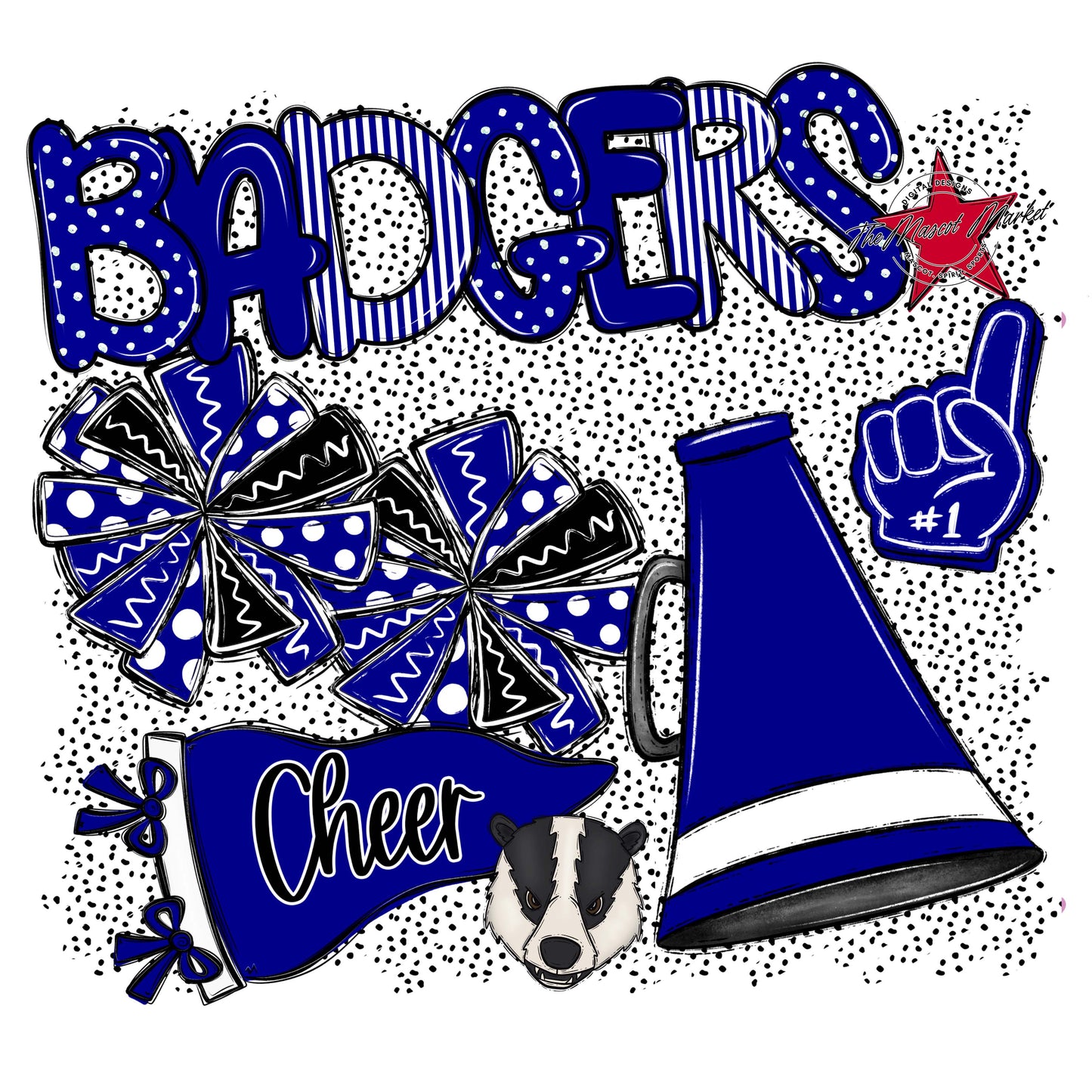 Badgers Cheer Spirit-Blue