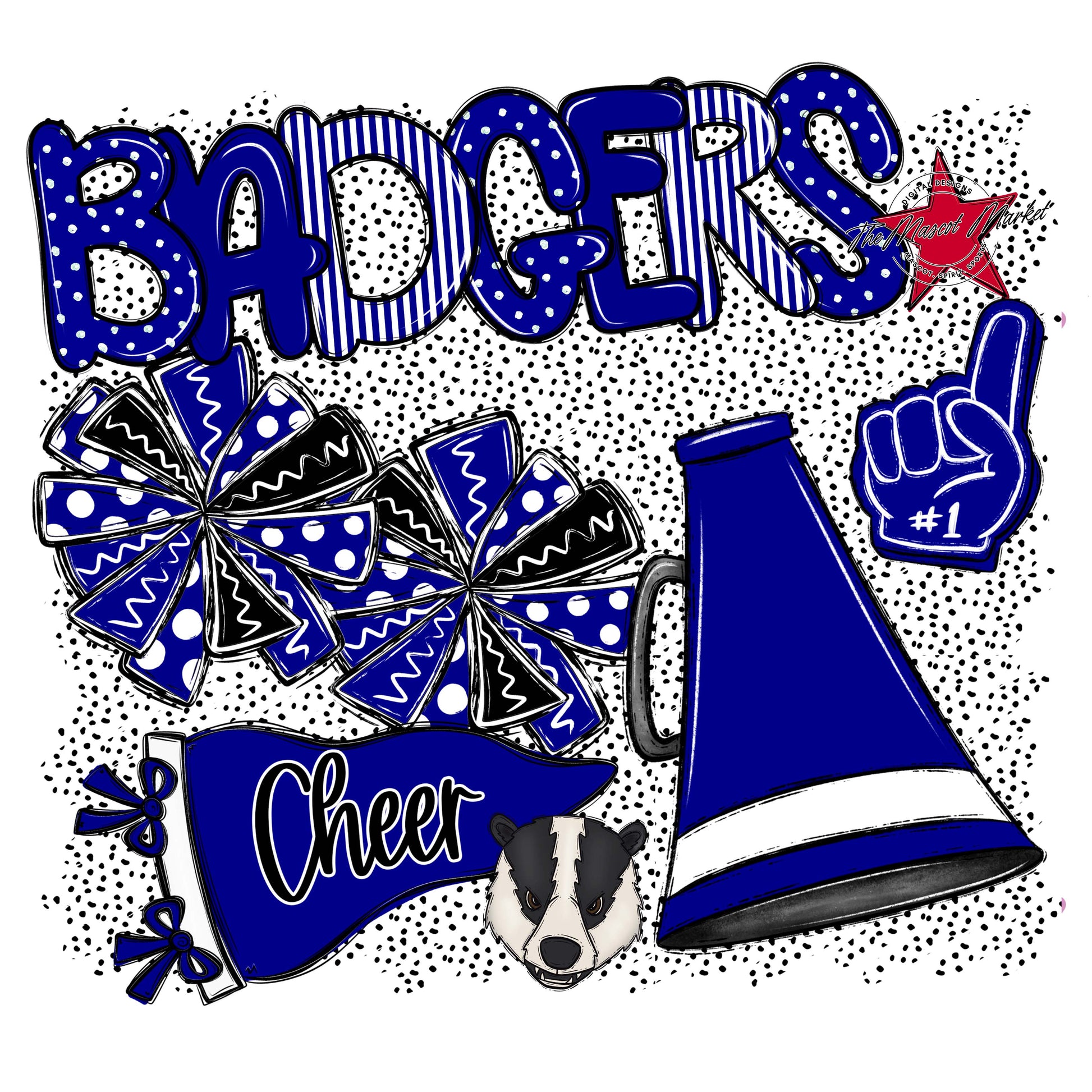 Badgers Cheer Spirit-Blue
