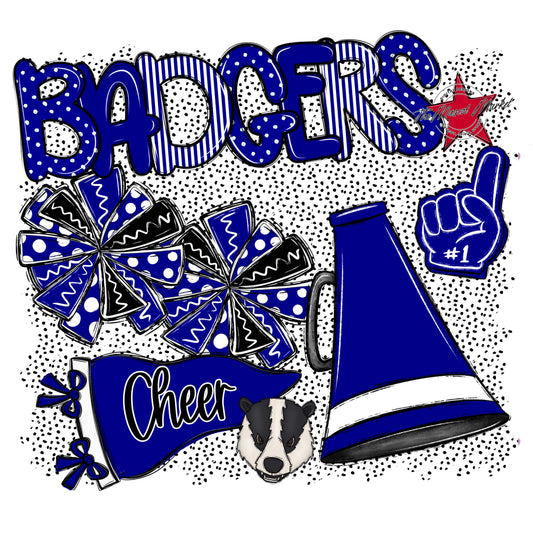 Badgers Cheer Spirit-Blue