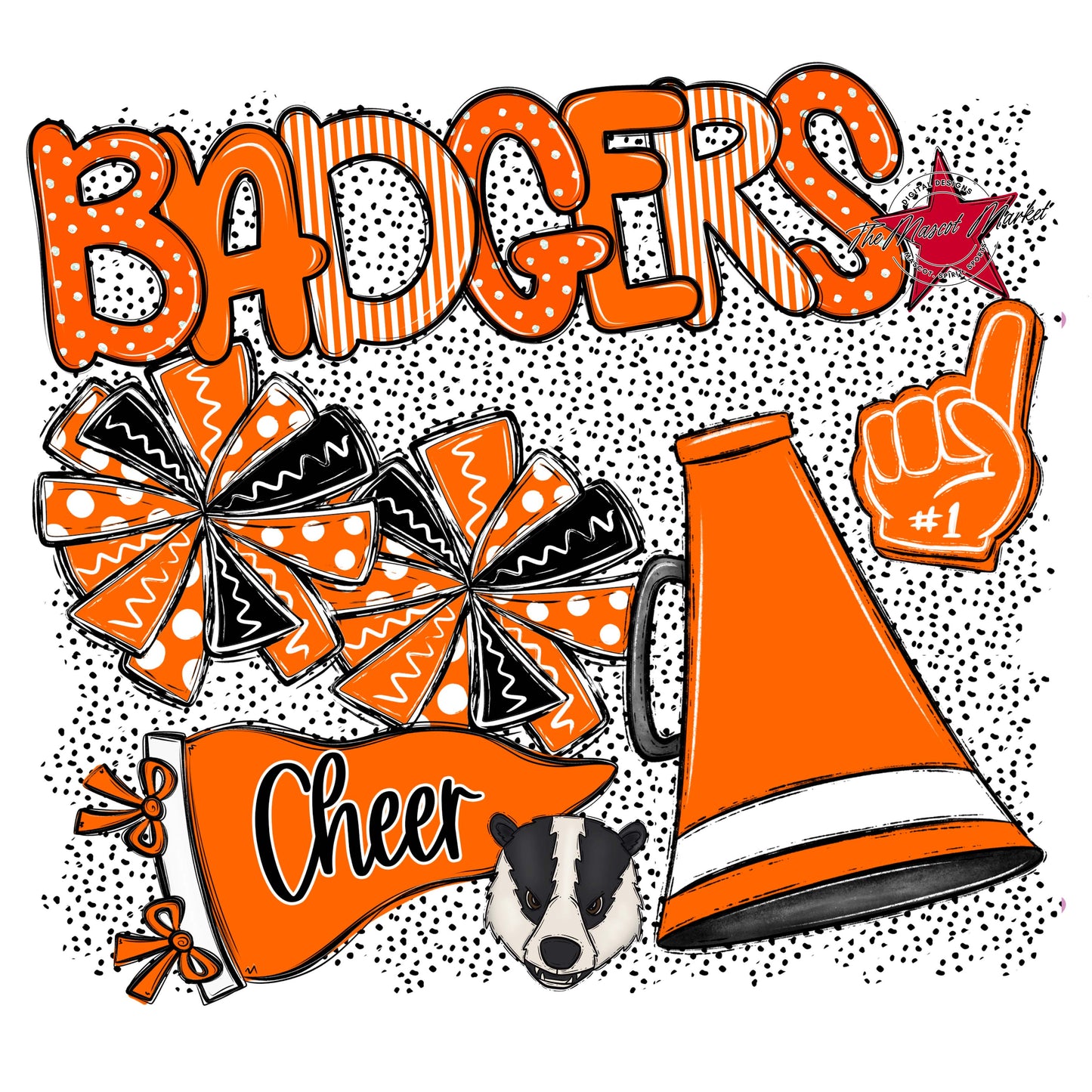 Badgers Cheer Spirit-Orange