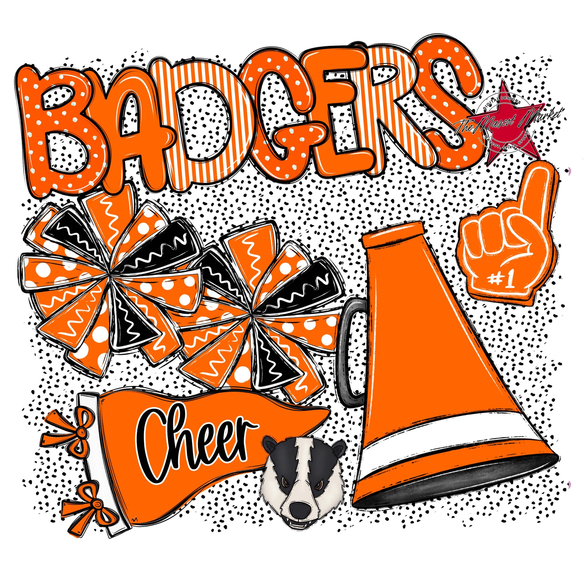 Badgers Cheer Spirit-Orange