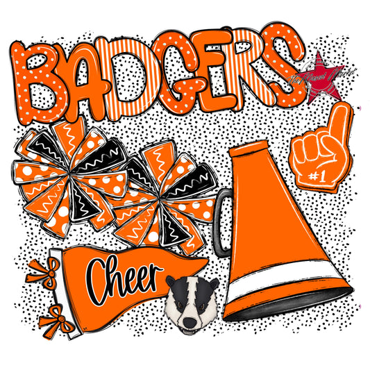 Badgers Cheer Spirit-Orange