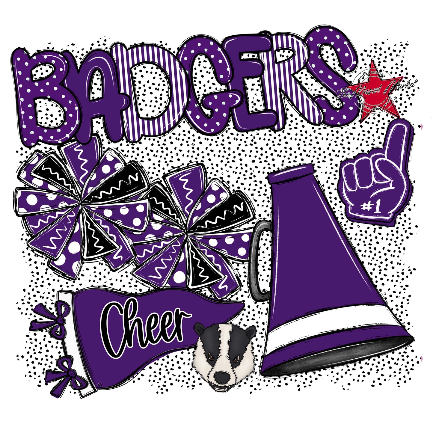Badgers Cheer Spirit-Purple