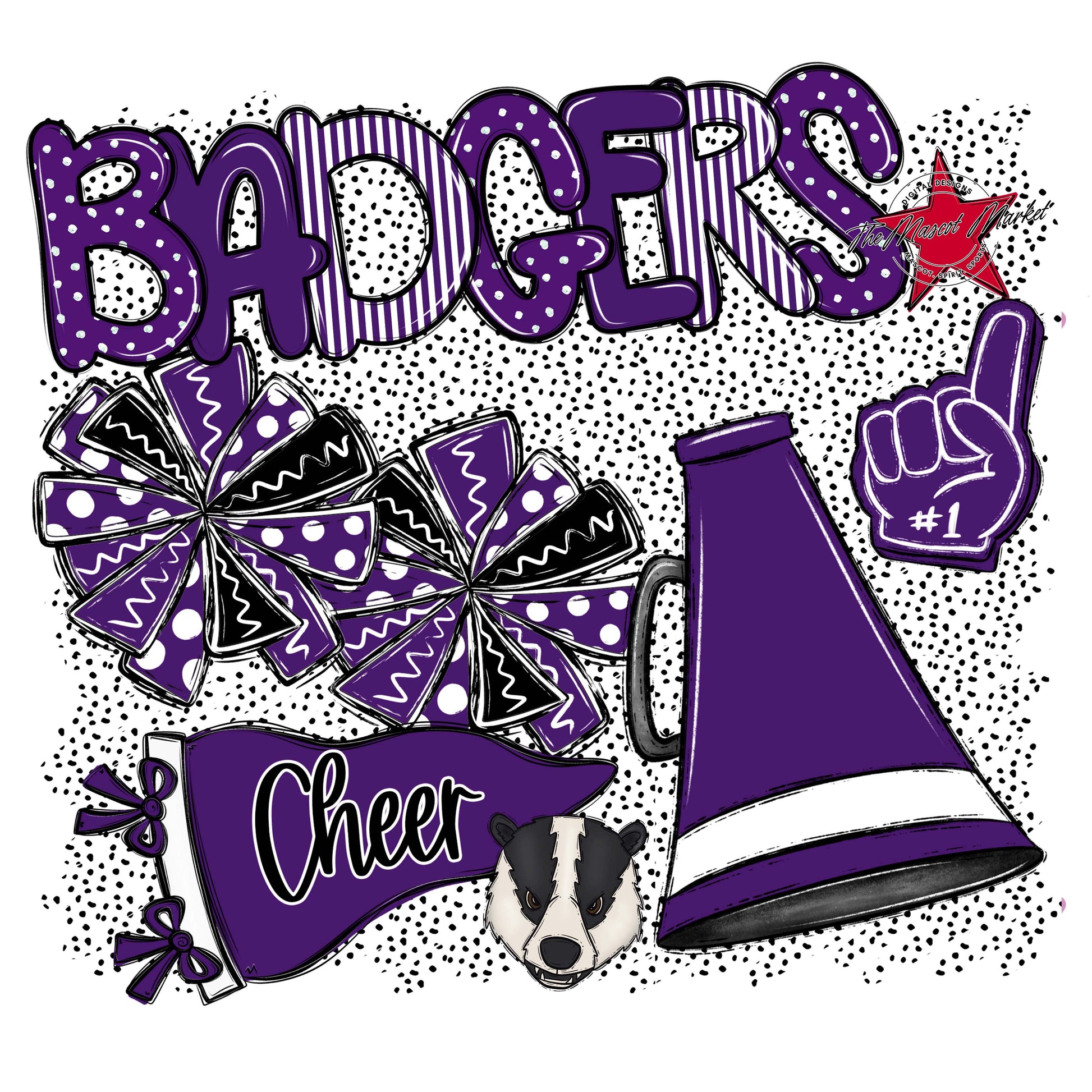 Badgers Cheer Spirit-Purple