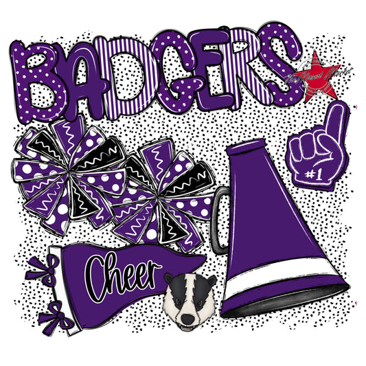 Badgers Cheer Spirit-Purple