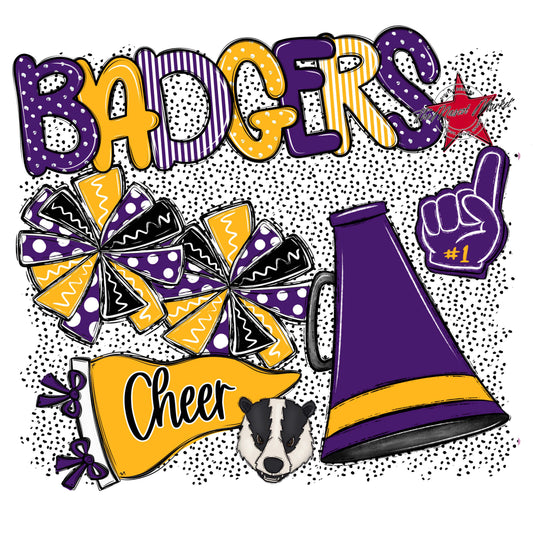 Badgers Cheer Spirit-Purple & Yellow