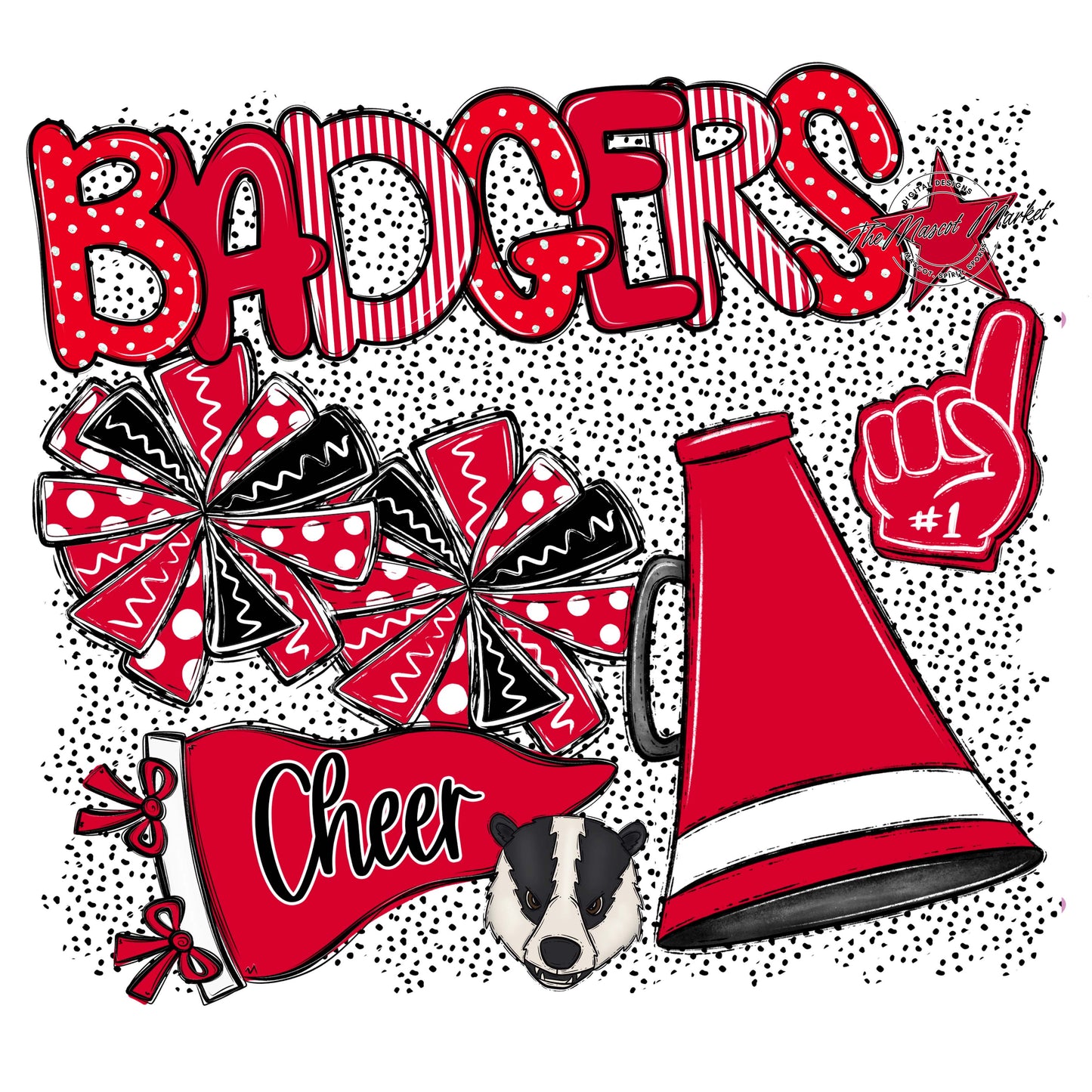 Badgers Cheer Spirit-Red