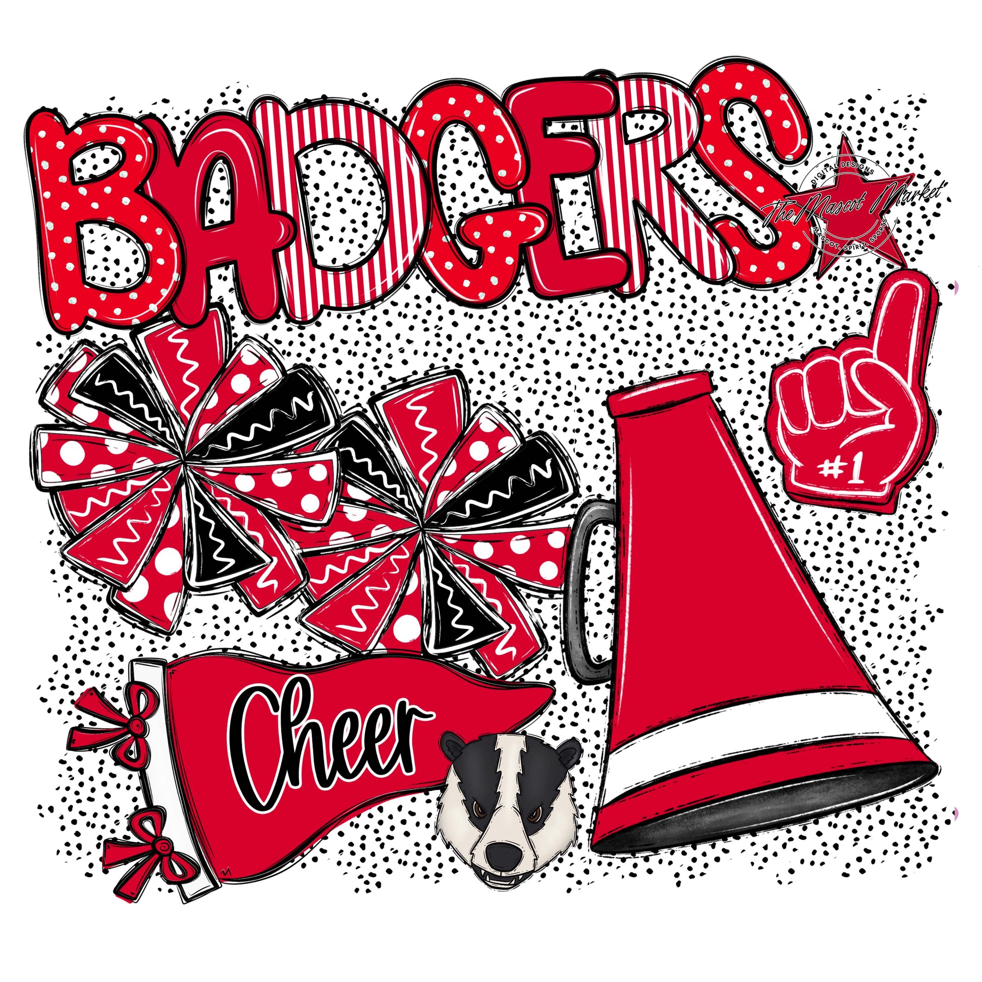 Badgers Cheer Spirit-Red