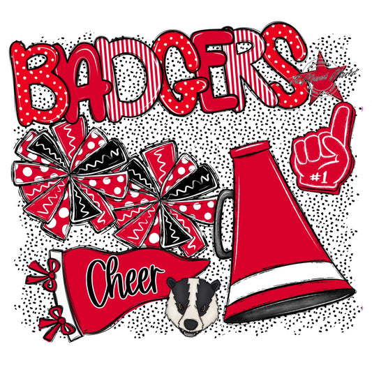 Badgers Cheer Spirit-Red