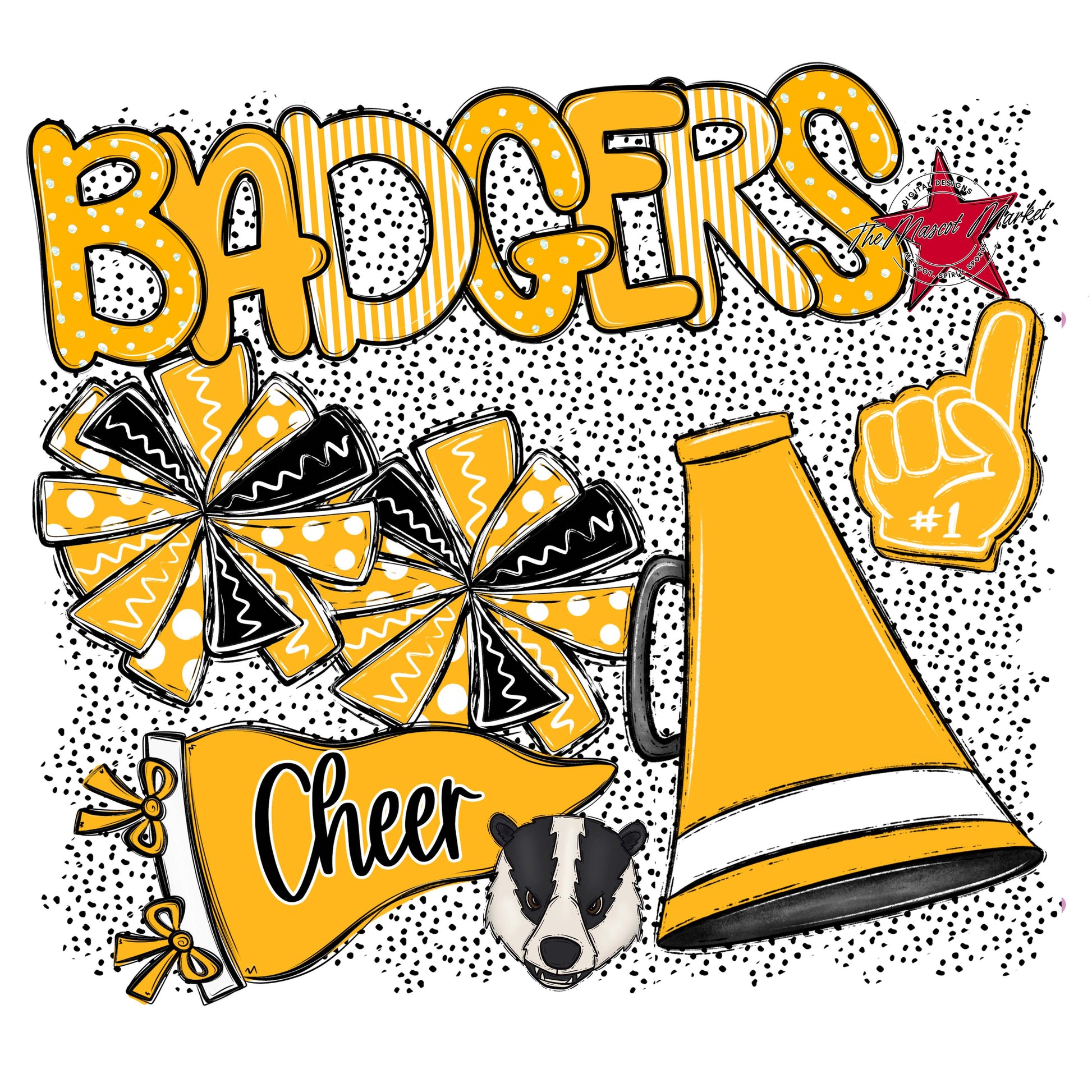 Badgers Cheer Spirit-Yellow
