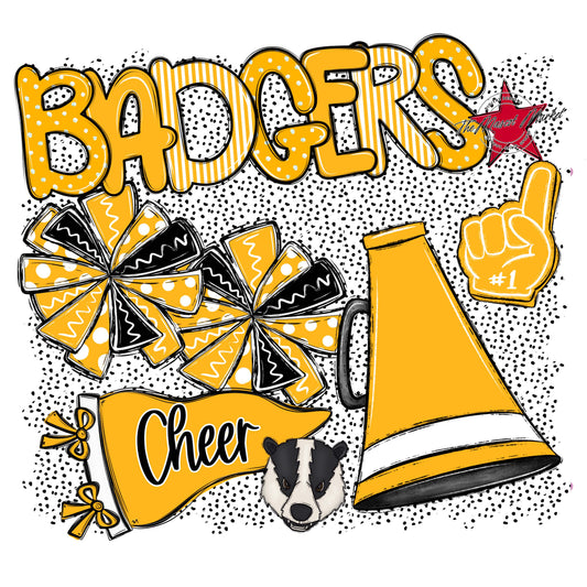 Badgers Cheer Spirit-Yellow