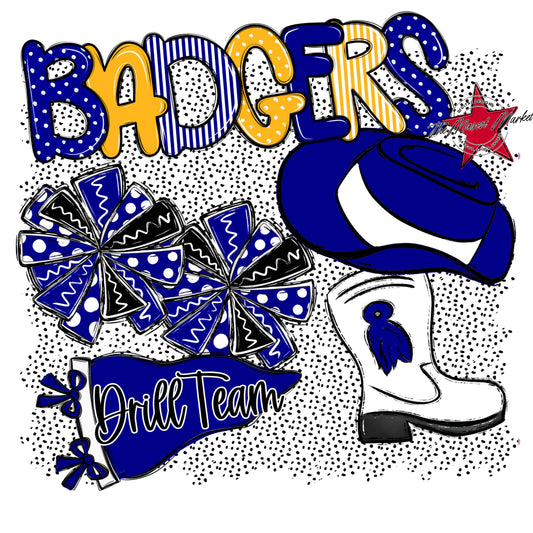 Badgers Drillteam Spirit-Blue & Yellow