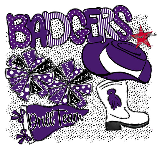 Badgers Drillteam Spirit-Purple
