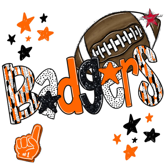 Badgers Football Scrape-Orange
