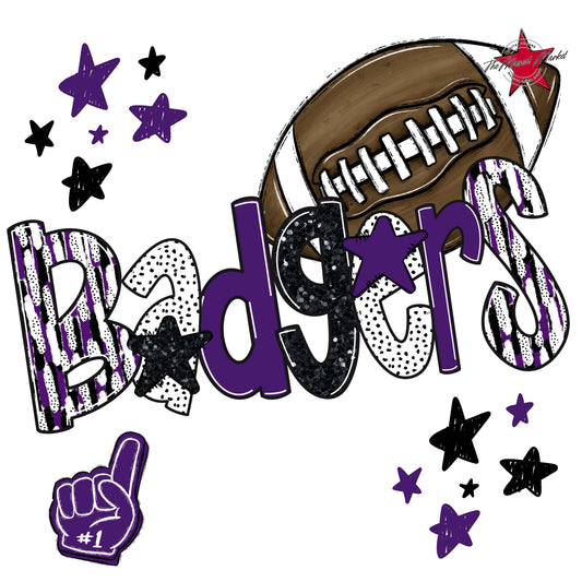 Badgers Football Scrape-Purple