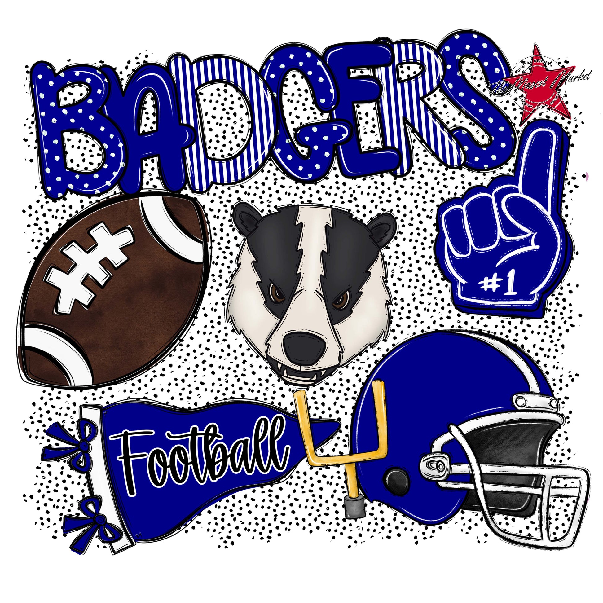 Badgers Football Spirit-Blue