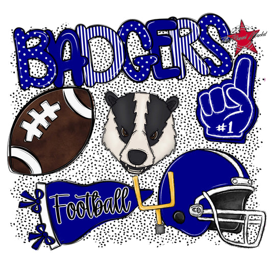 Badgers Football Spirit-Blue