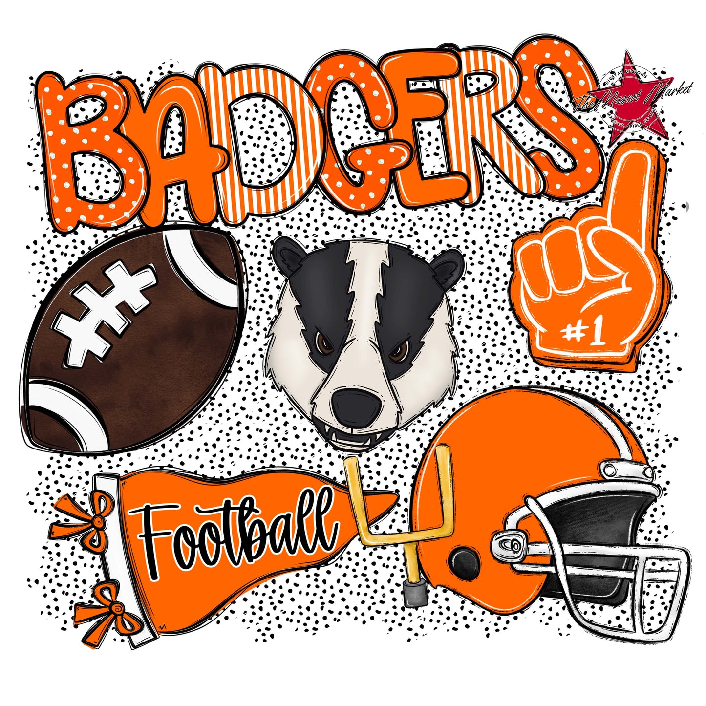Badgers Football Spirit-Orange