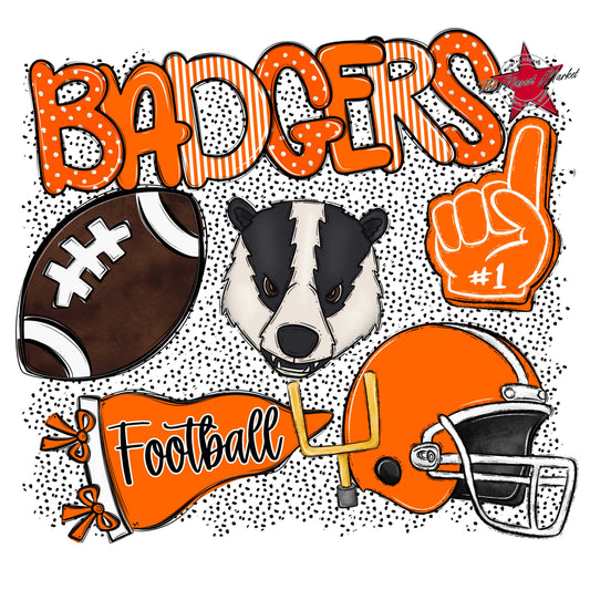 Badgers Football Spirit-Orange