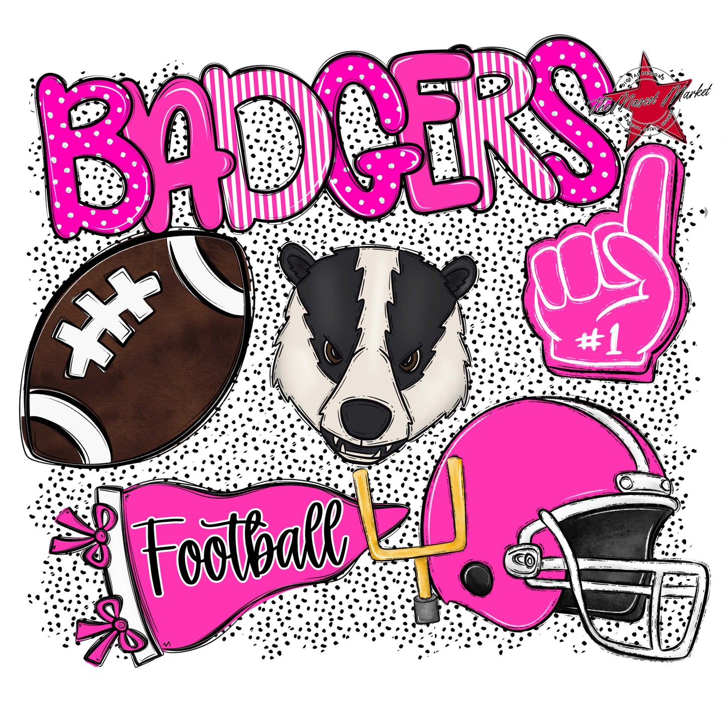 Badgers Football Spirit-Pink