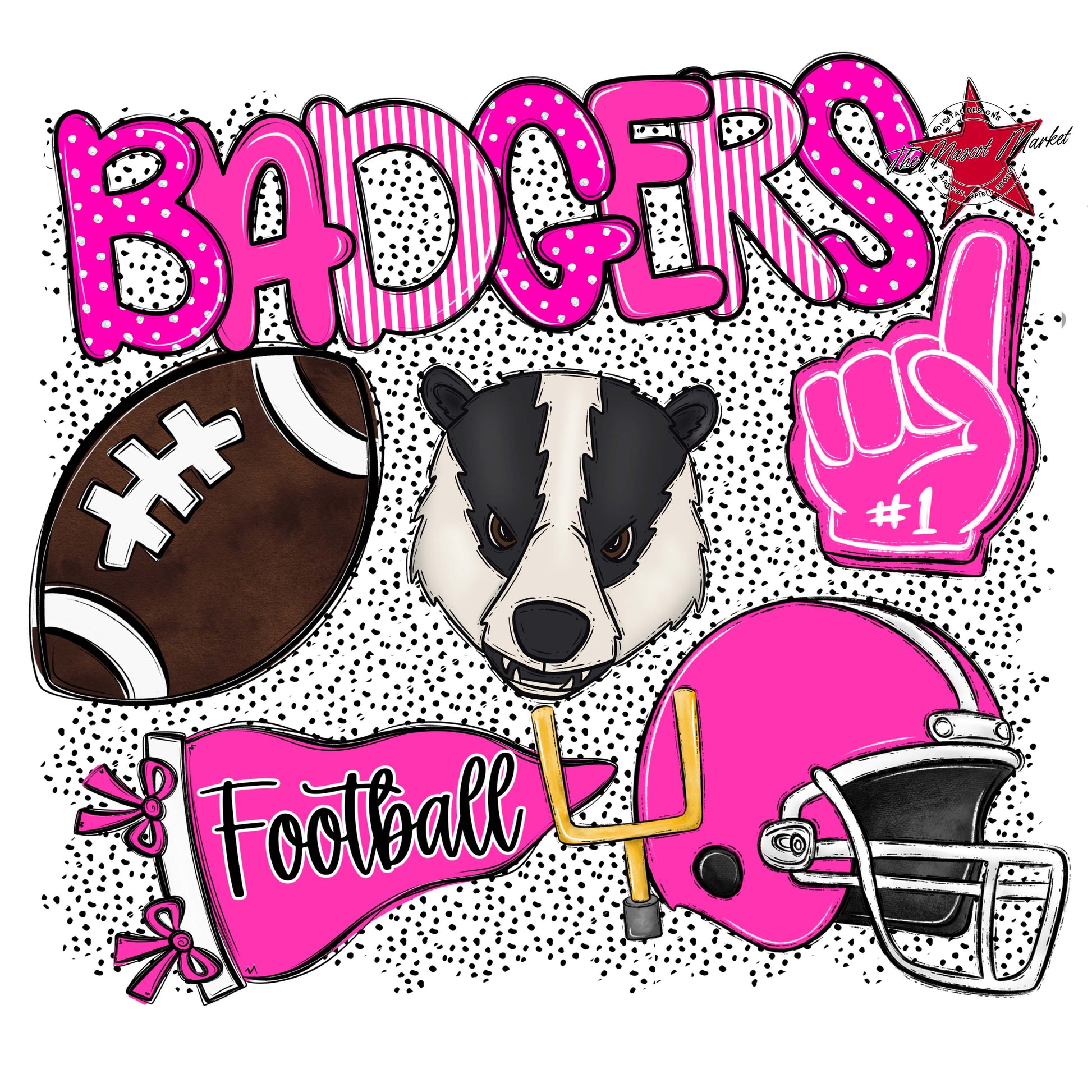 Badgers Football Spirit-Pink