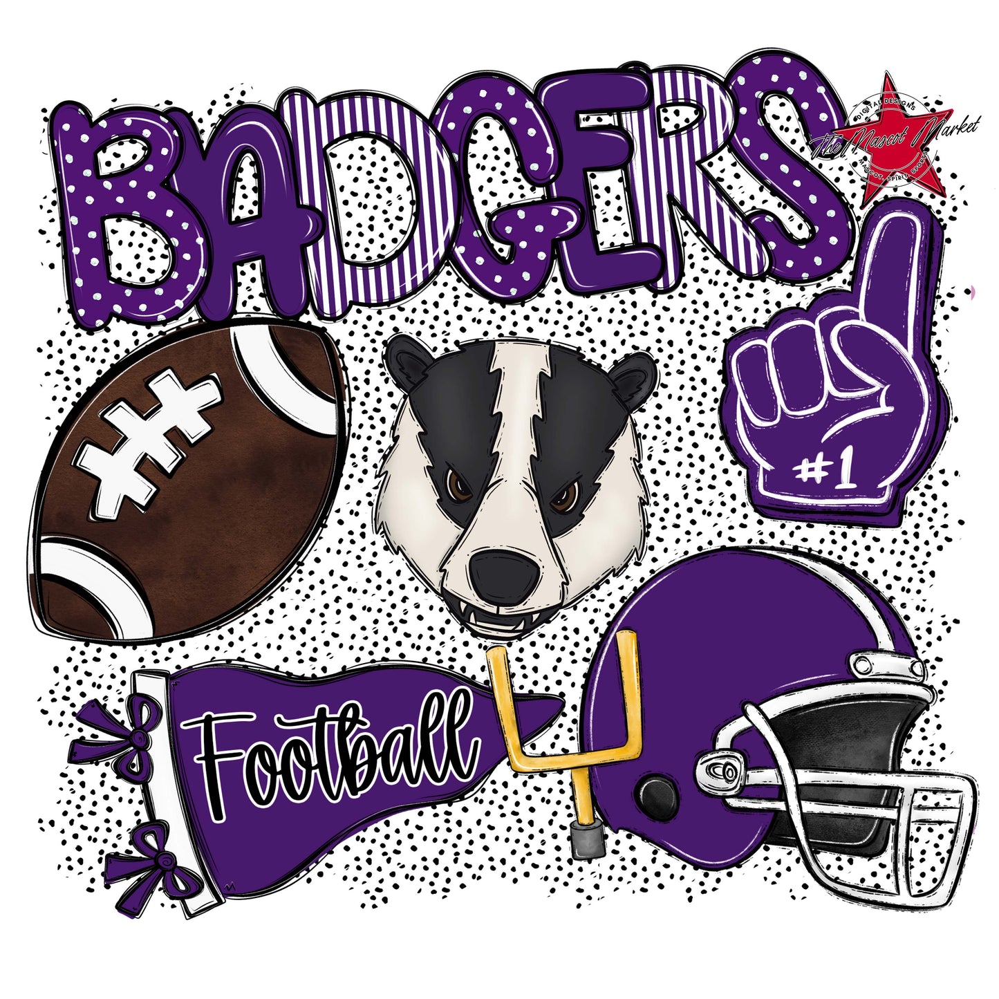 Badgers Football Spirit-Purple