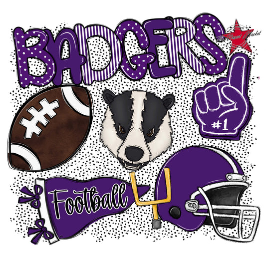 Badgers Football Spirit-Purple