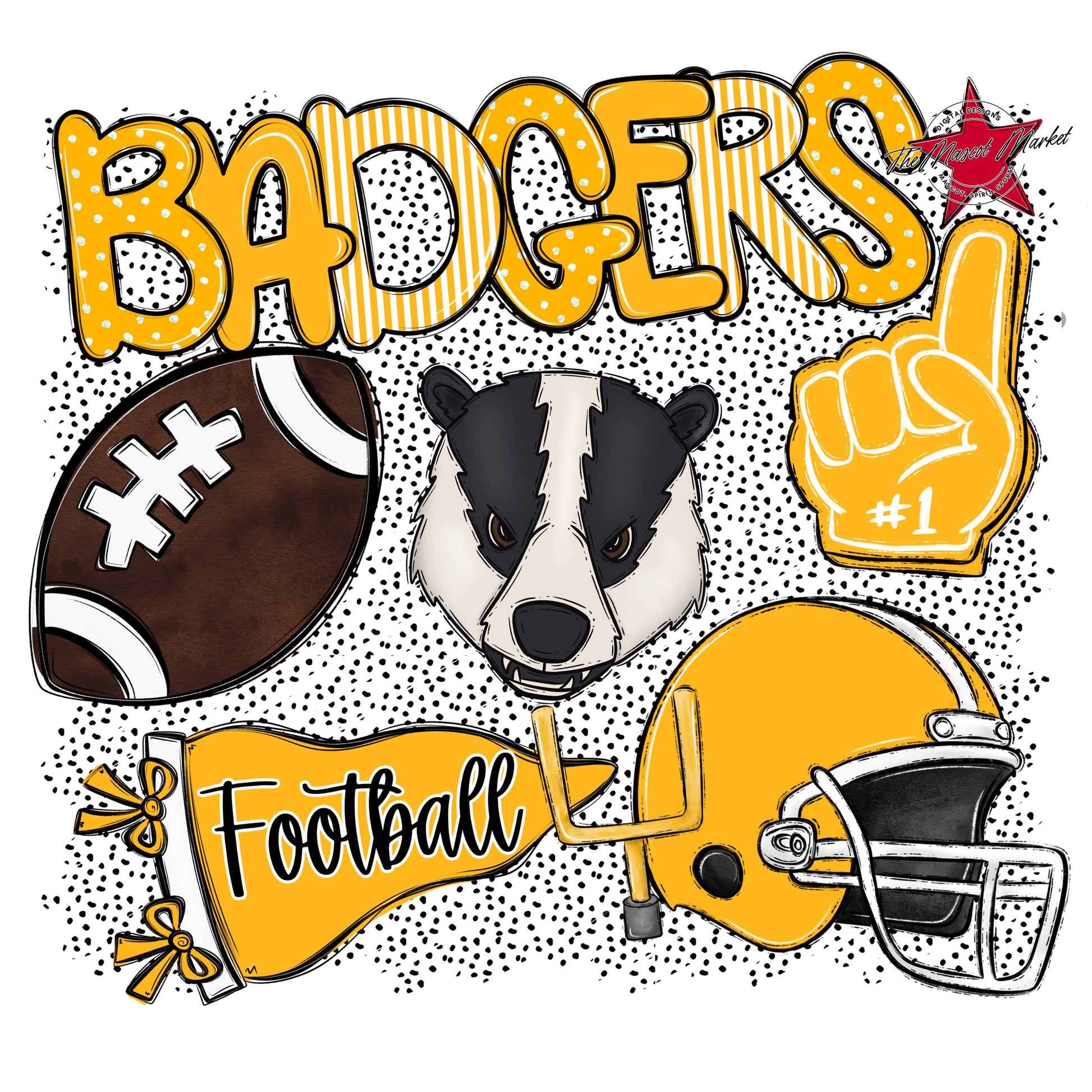 Badgers Football Spirit-Yellow
