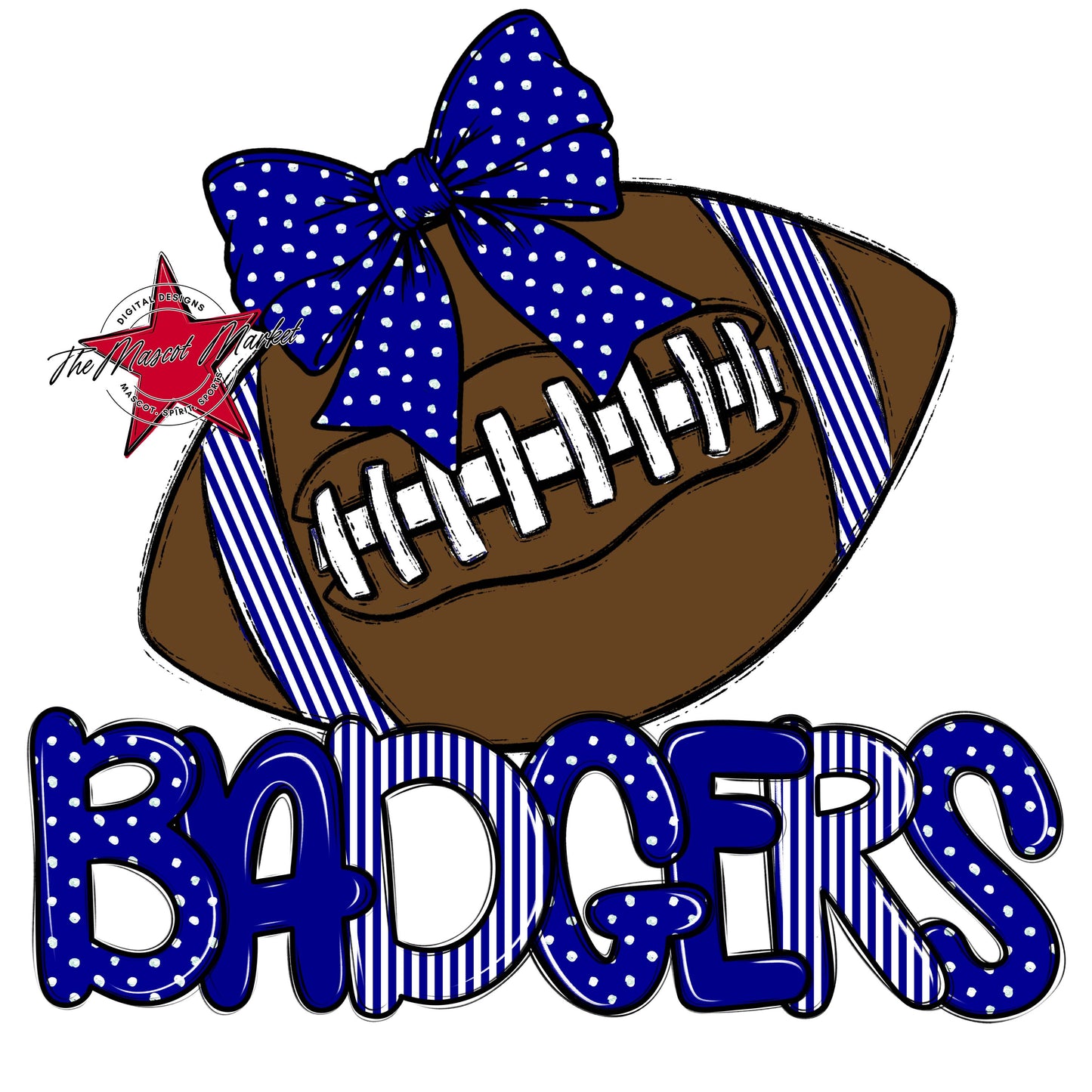 Badgers Football Spirit Design-Blue