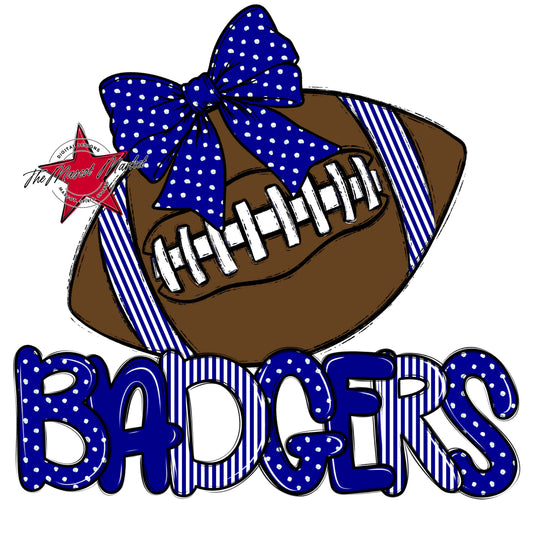 Badgers Football Spirit Design-Blue