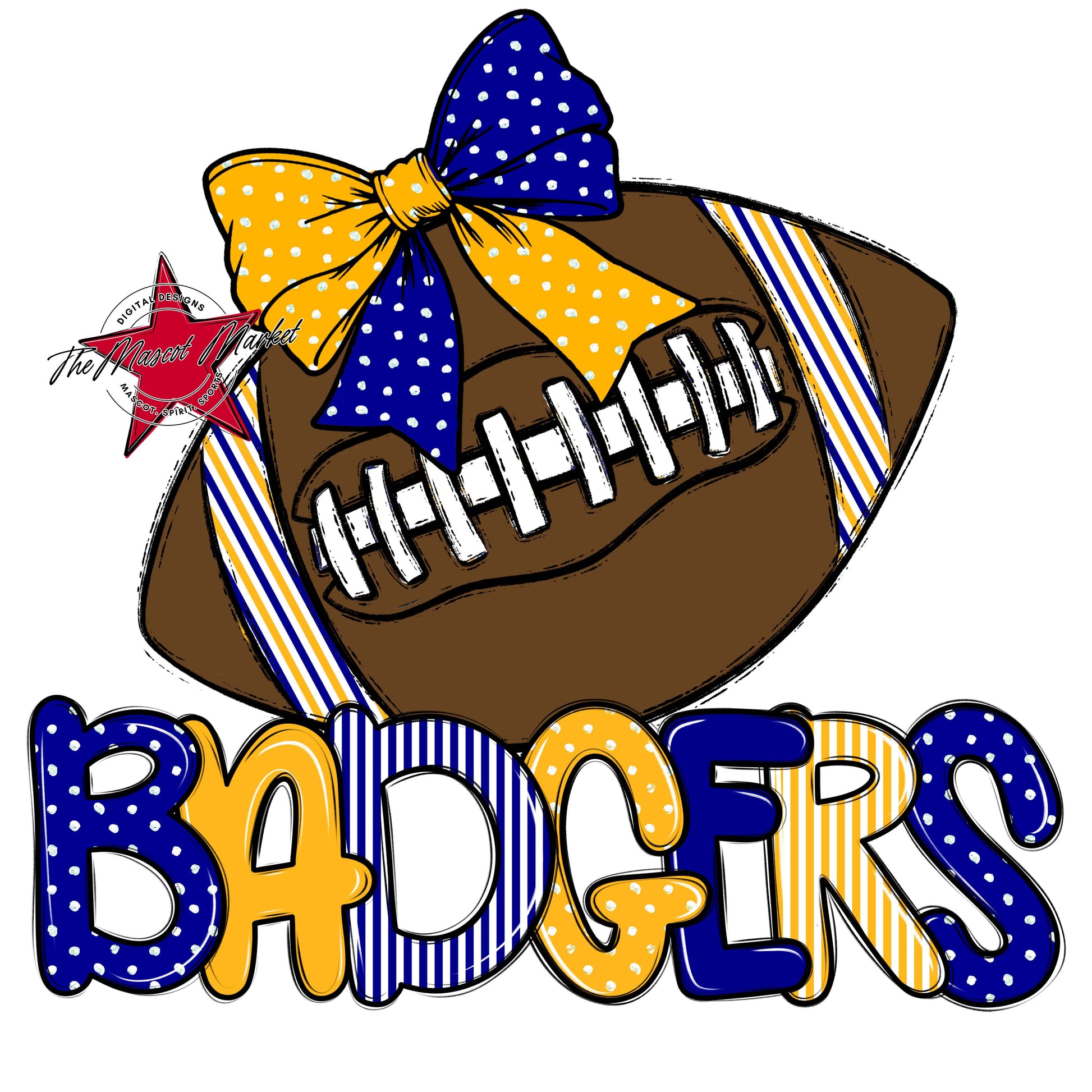 Badgers Football Spirit Design-Blue & Yellow
