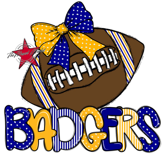Badgers Football Spirit Design-Blue & Yellow