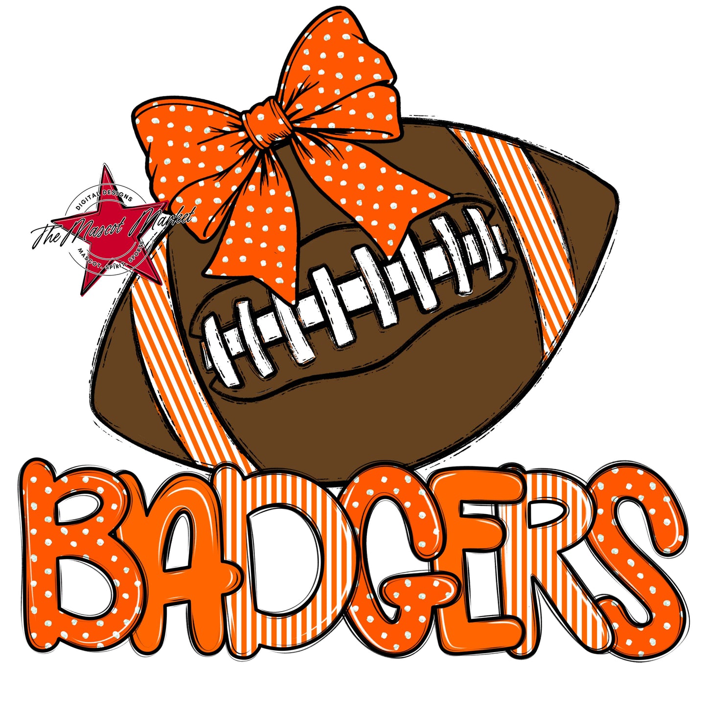 Badgers Football Spirit Design-Orange