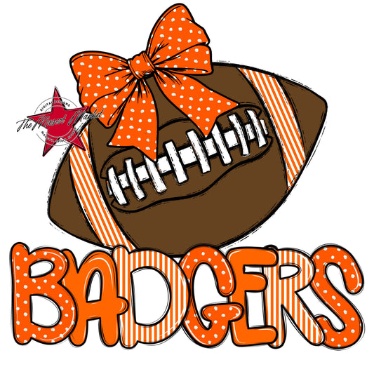 Badgers Football Spirit Design-Orange