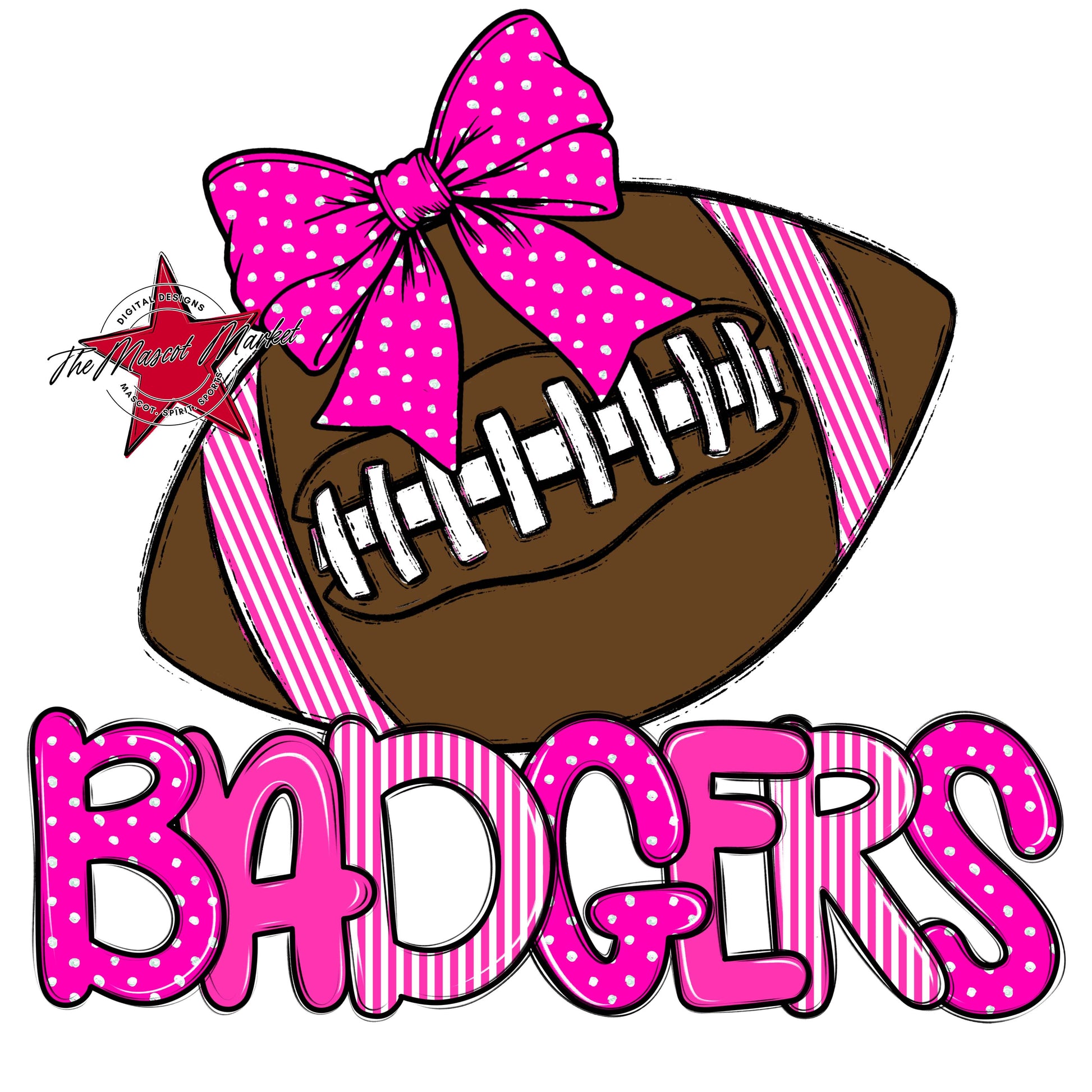 Badgers Football Spirit Design-Pink