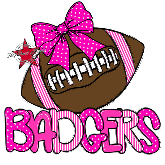 Badgers Football Spirit Design-Pink