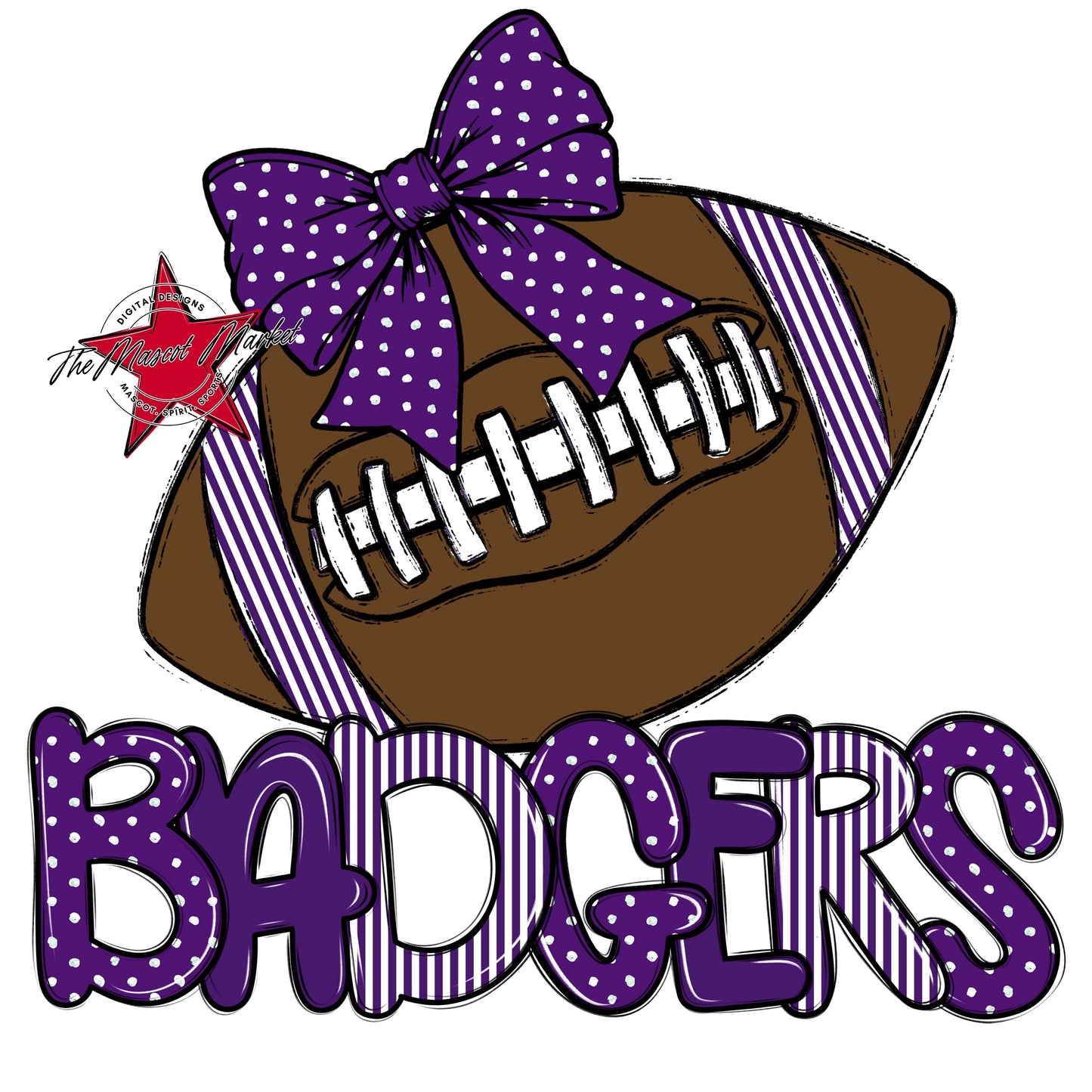 Badgers Football Spirit Design-Purple