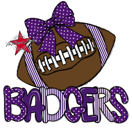Badgers Football Spirit Design-Purple