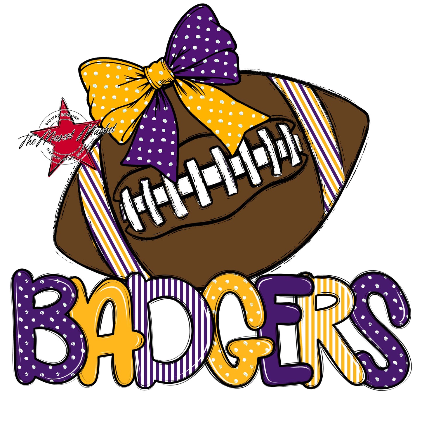 Badgers Football Spirit Design-Purple & Yellow