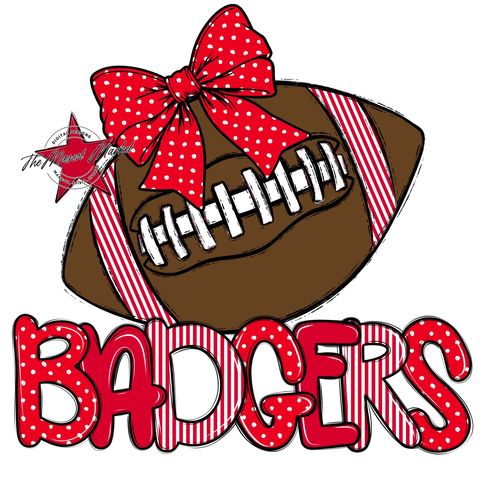 Badgers Football Spirit Design-Red