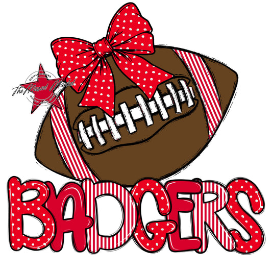 Badgers Football Spirit Design-Red