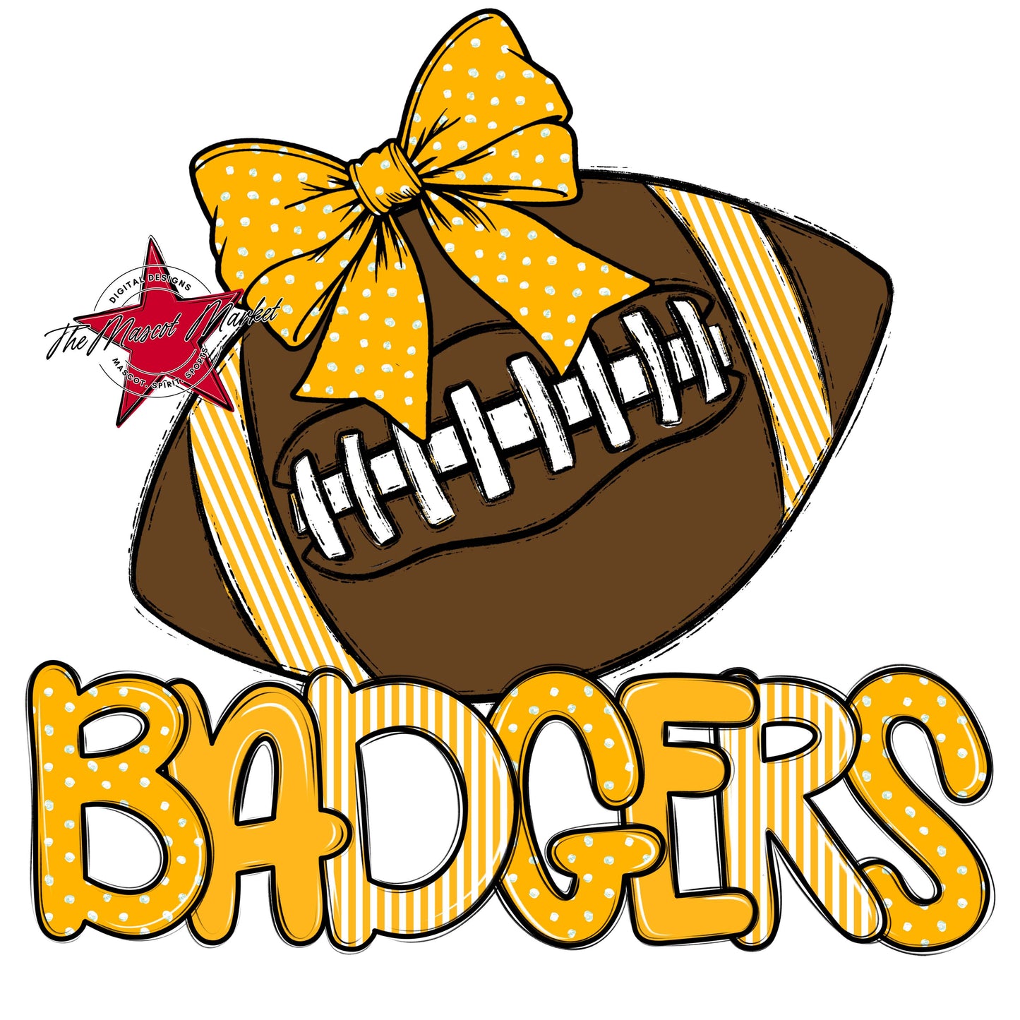 Badgers Football Spirit Design-Yellow