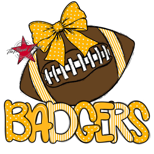 Badgers Football Spirit Design-Yellow