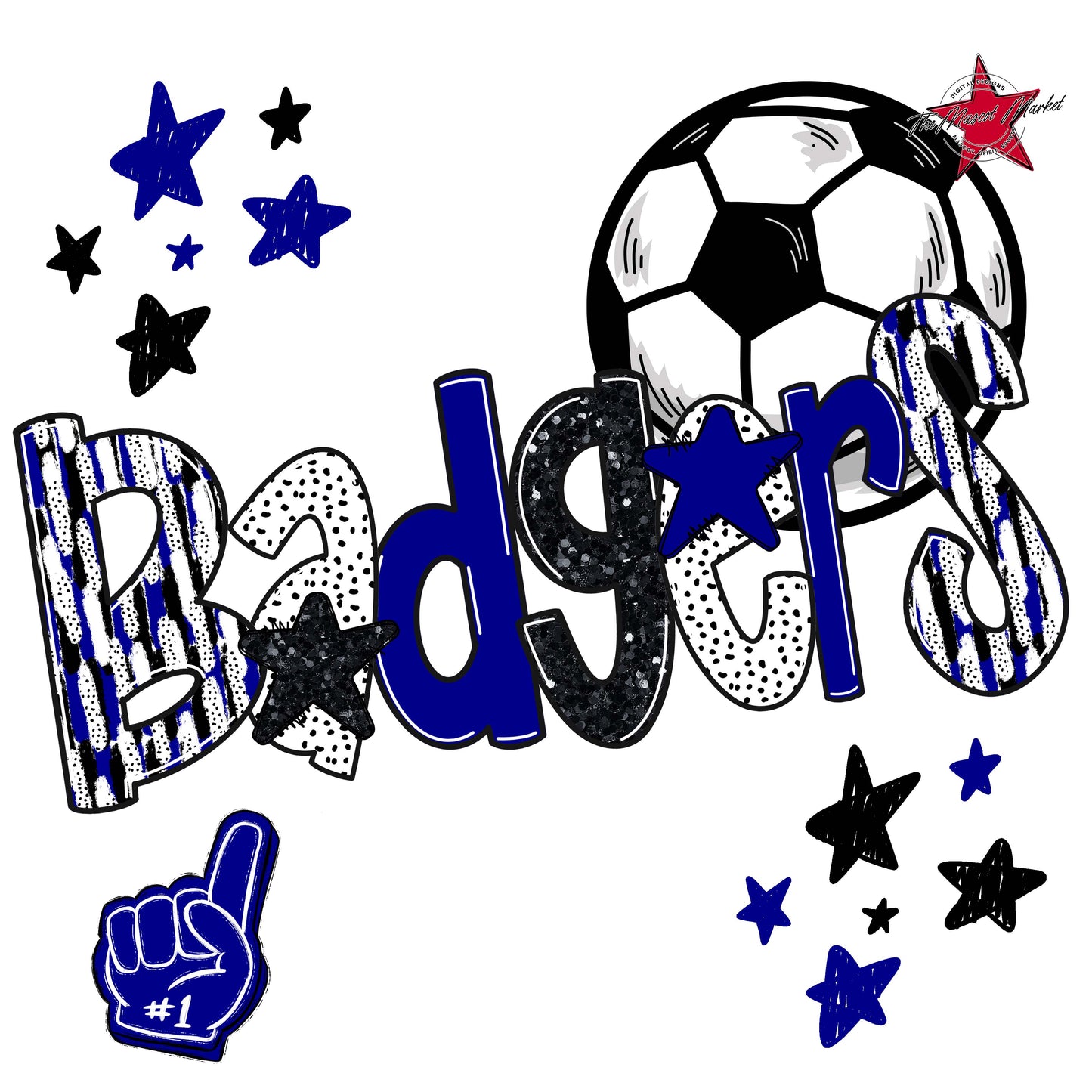 Badgers Soccer Scrape-Blue