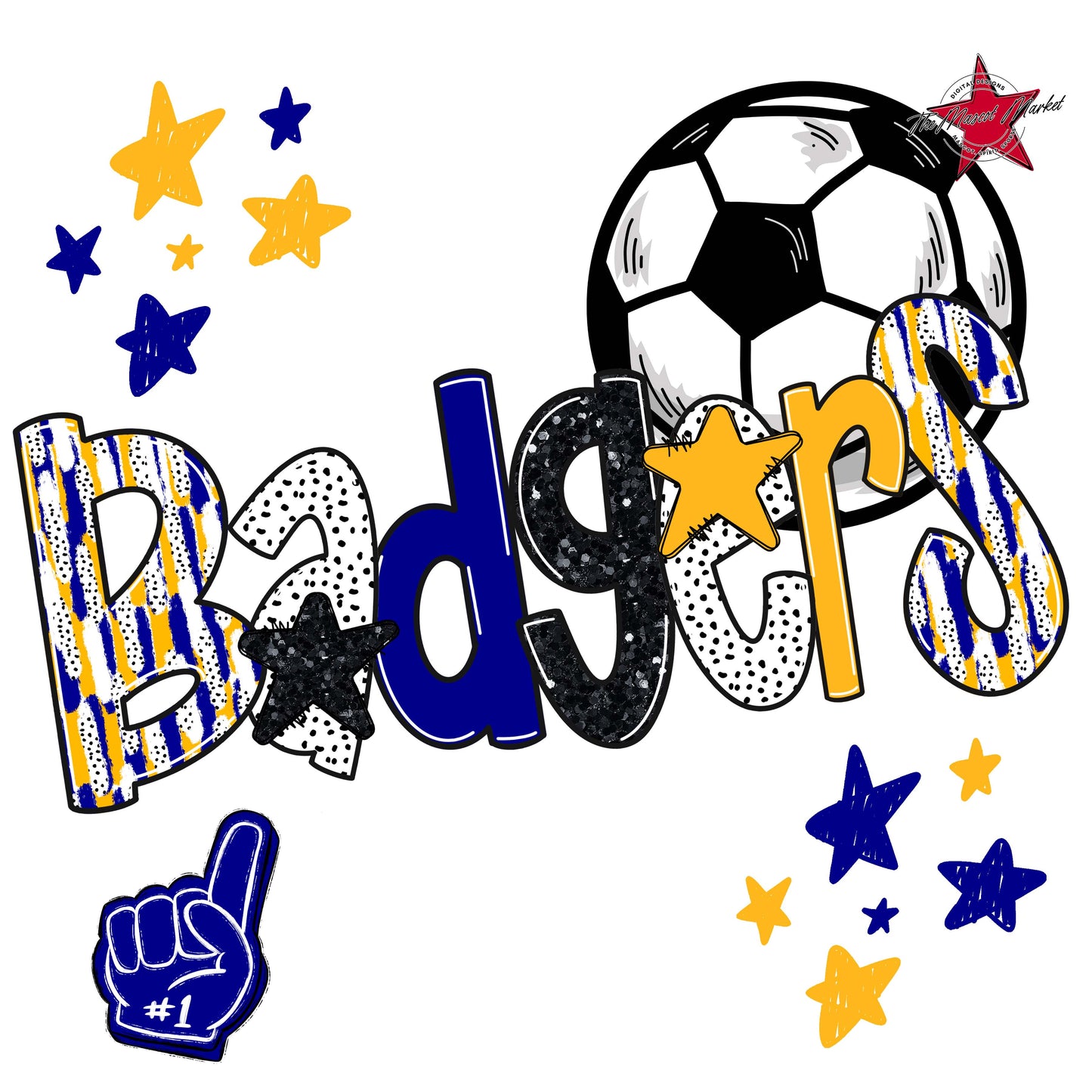 Badgers Soccer Scrape-Blue & Yellow