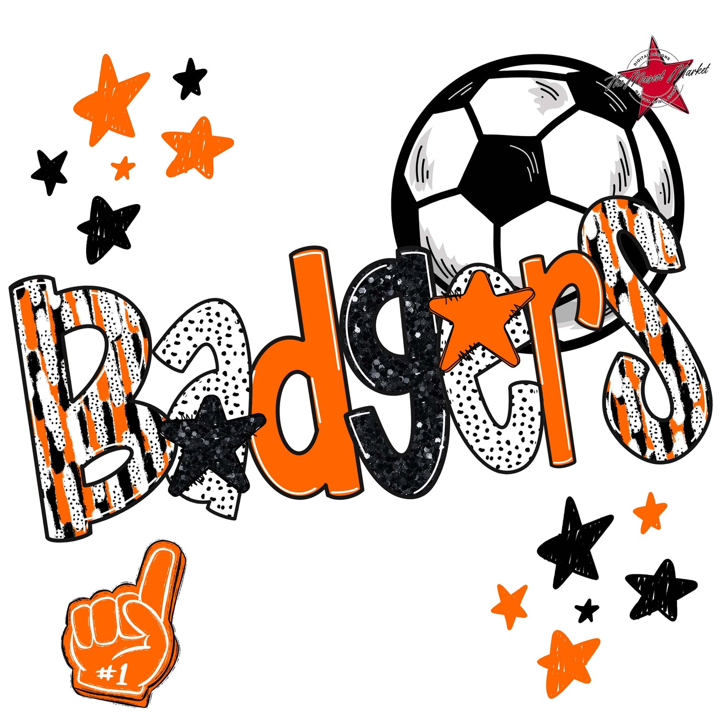 Badgers Soccer Scrape-Orange