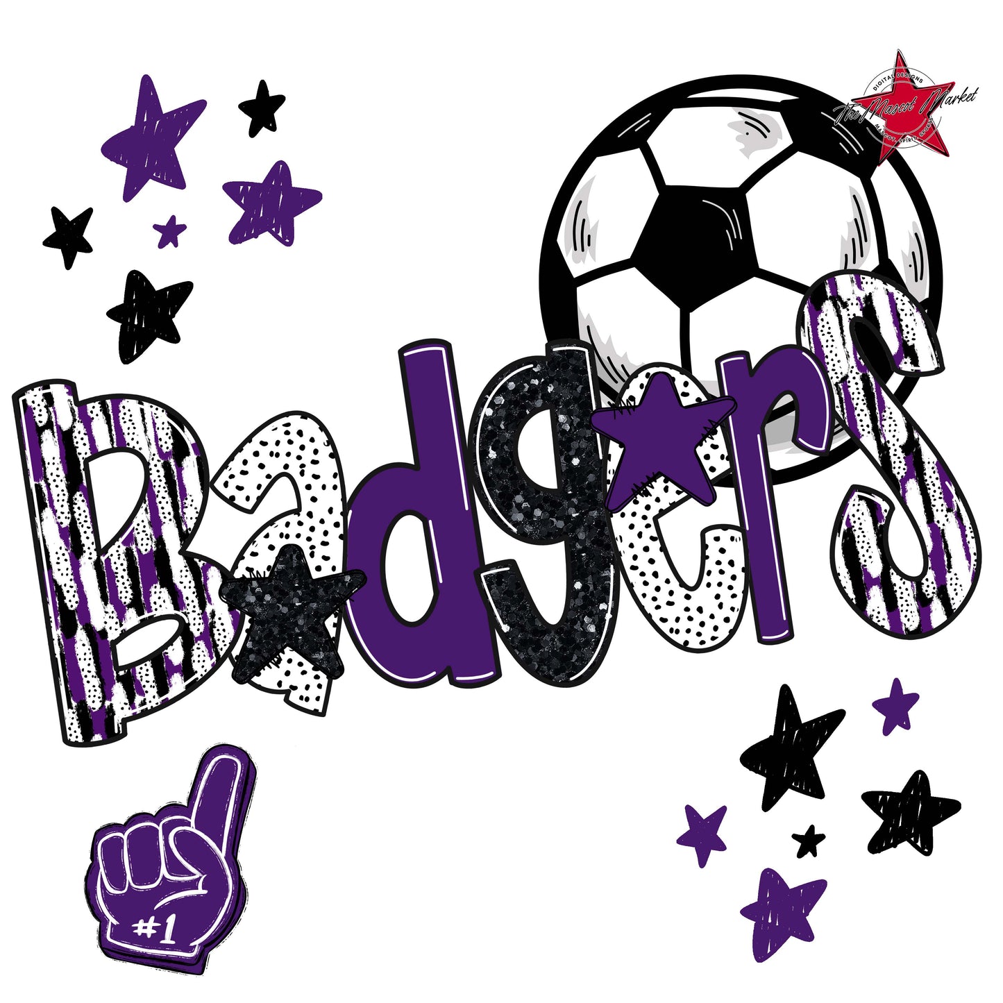 Badgers Soccer Scrape-Purple